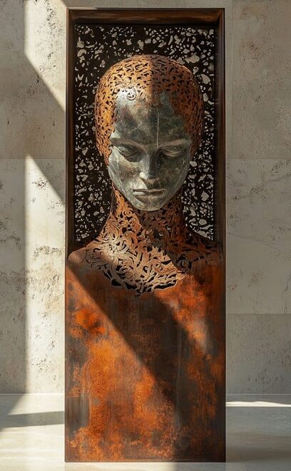 intricate-metal-sculpture-stockcake